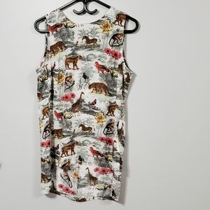 Hi-Low Safari Print Blouse